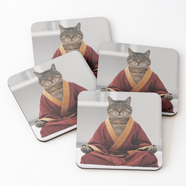 Item preview, Cat in Kimono – Meditation and Peace designed and sold by Vivid Art Zone.