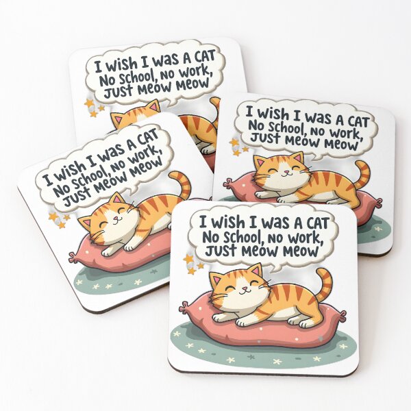 Item preview, I Wish I Was a Cat - Funny Sticker designed and sold by JossDesign15.