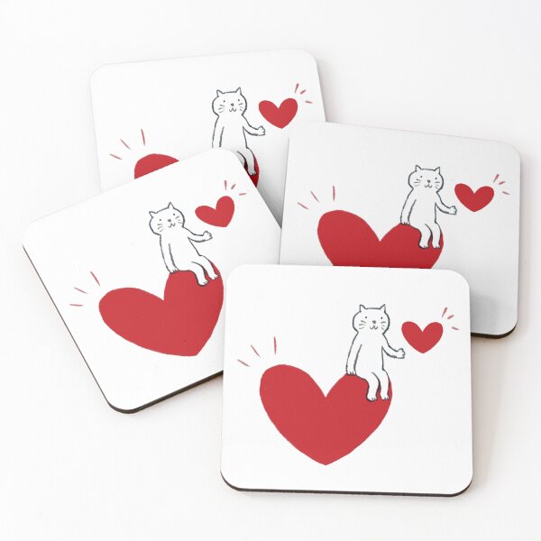 Item preview, Cat On A Heart, Smudged Pen Style Touch designed and sold by Hitomi  Teira.