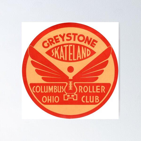 Item preview, Greystone Skateland Columbus Ohio Roller Club Roller Skating Rink Sticker Decal Label Design 2 designed and sold by tislord.
