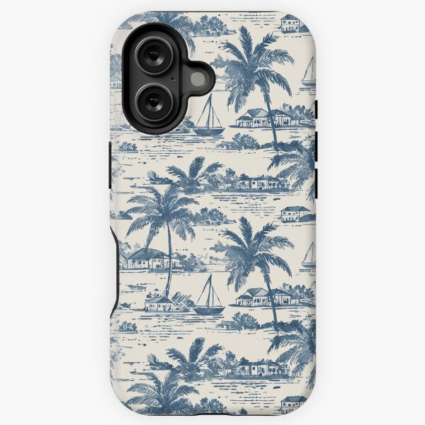 Item preview, Coastal Toile Art Print – Vintage-Inspired Beach Cottage Decor designed and sold by Stickers by @molllyclare.