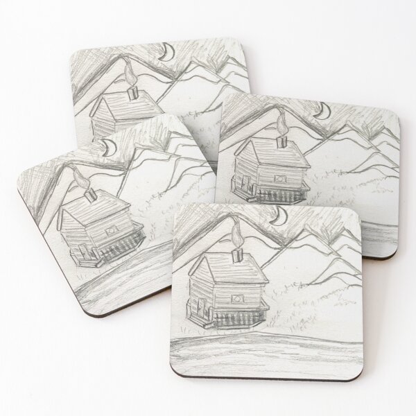 Item preview, sketched hiking campground with the moon designed and sold by Uplifting Vib'n Design and Decor .