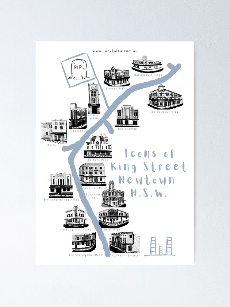 Thumbnail 1 of 3, Poster, Icons of King Street Newtown designed and sold by TheOwnerSpeaks.