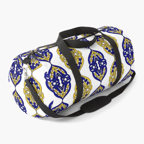 Item preview, Art Nouveau Nouveau- cobalt blue and yellow on white designed and sold by katzenfloofder.