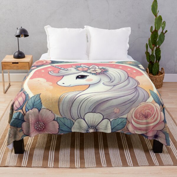 Item preview, Shadow Unicorn with Flowers in pastel colors designed and sold by PangJing.