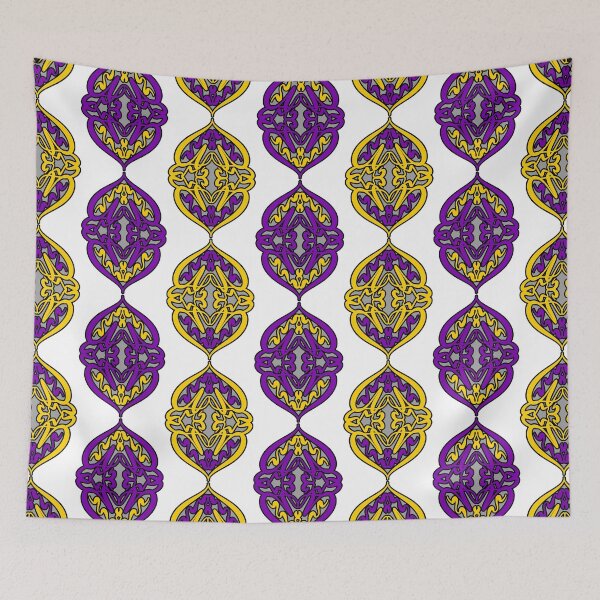 Item preview, Art Nouveau Nouveau- nonbinary pride purple and yellow on grey and white designed and sold by katzenfloofder.