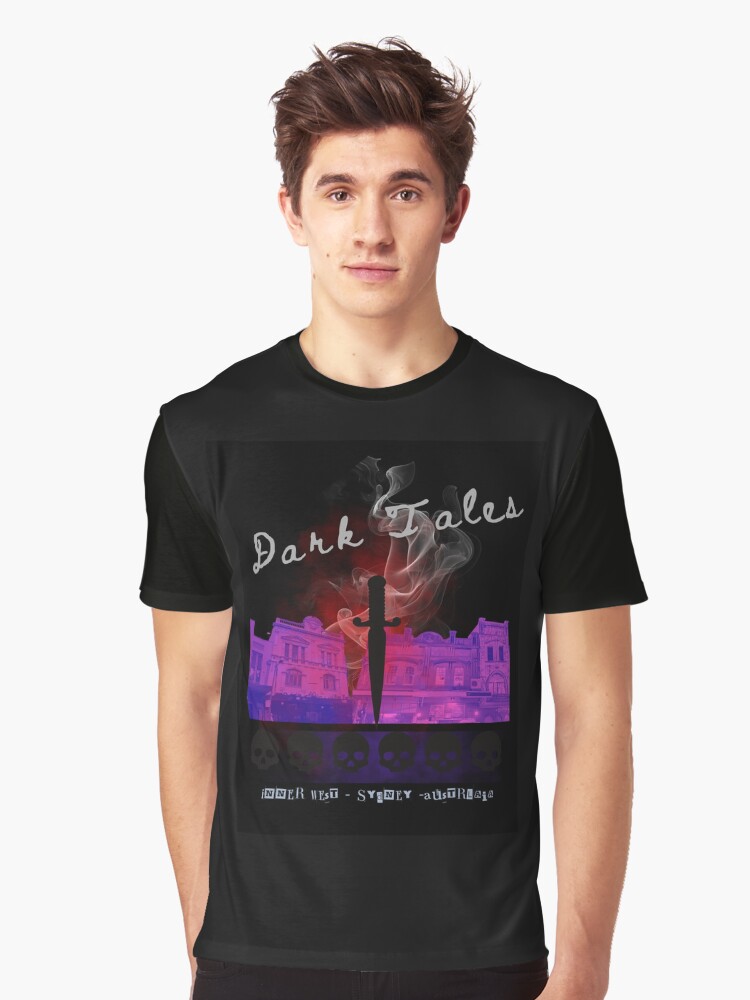 Thumbnail 1 of 5, Graphic T-Shirt, Dark Tales of Inner West Sydney Blood in the Street designed and sold by TheOwnerSpeaks.