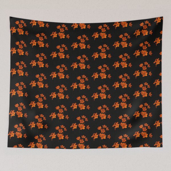 Item preview, Flores naranjas sobre un fondo oscuro designed and sold by Shapeshifter797.
