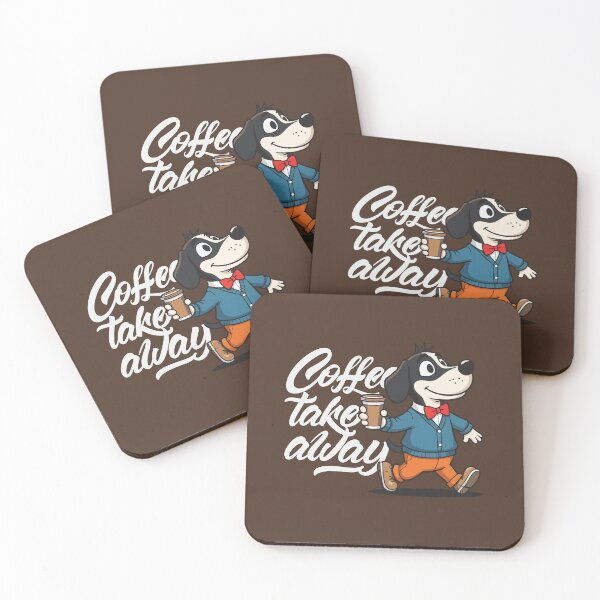 Item preview, Dapper Dog with Takeaway Coffee designed and sold by Bebrowny.
