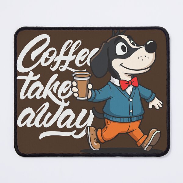 Item preview, Dapper Dog with Takeaway Coffee designed and sold by Bebrowny.