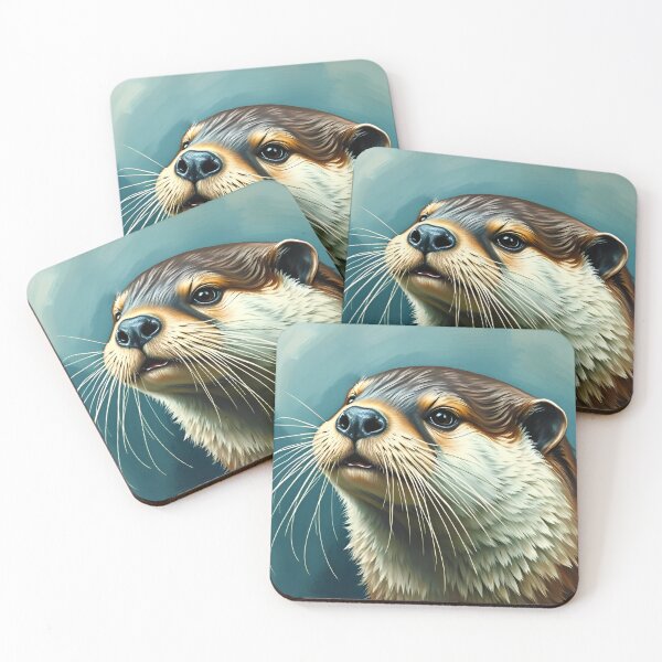 Item preview, River Otter Oil Painting Style Nature Wildlife Conservation designed and sold by kakarikihill.