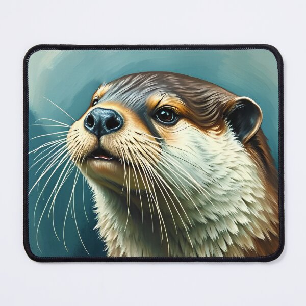 Item preview, River Otter Oil Painting Style Nature Wildlife Conservation designed and sold by kakarikihill.