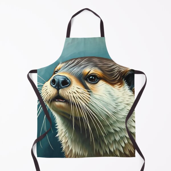 Item preview, River Otter Oil Painting Style Nature Wildlife Conservation designed and sold by kakarikihill.