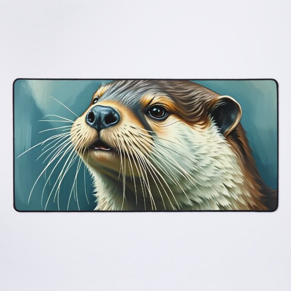 Item preview, River Otter Oil Painting Style Nature Wildlife Conservation designed and sold by kakarikihill.