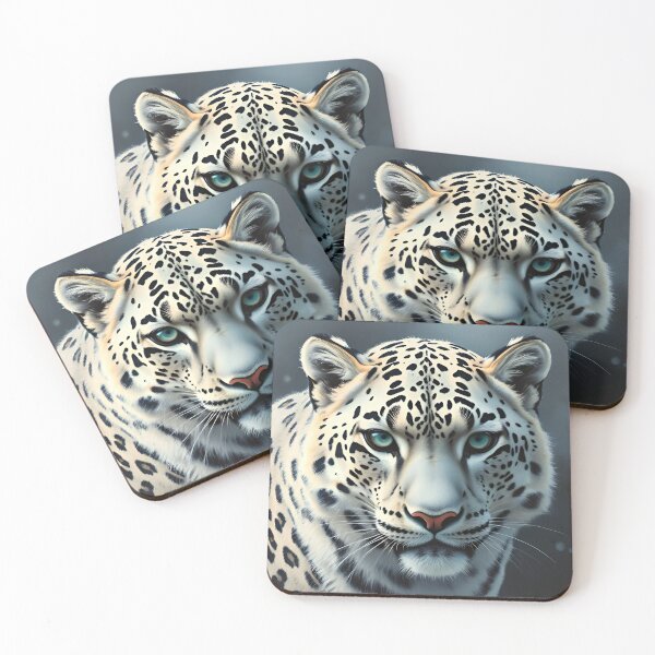 Item preview, Snow Leopard Oil Painting Style Nature Wildlife Conservation designed and sold by kakarikihill.