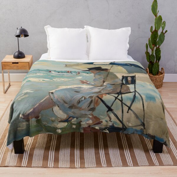 Item preview, Classic Impressionist Painting of a Woman Sitting by the Shore Under an Umbrella – Inspired by Edgar Degas designed and sold by CARRAANN.