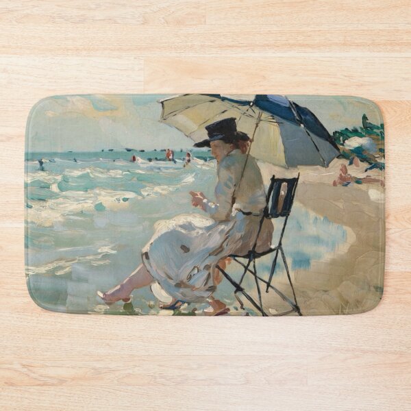 Item preview, Classic Impressionist Painting of a Woman Sitting by the Shore Under an Umbrella – Inspired by Edgar Degas designed and sold by CARRAANN.