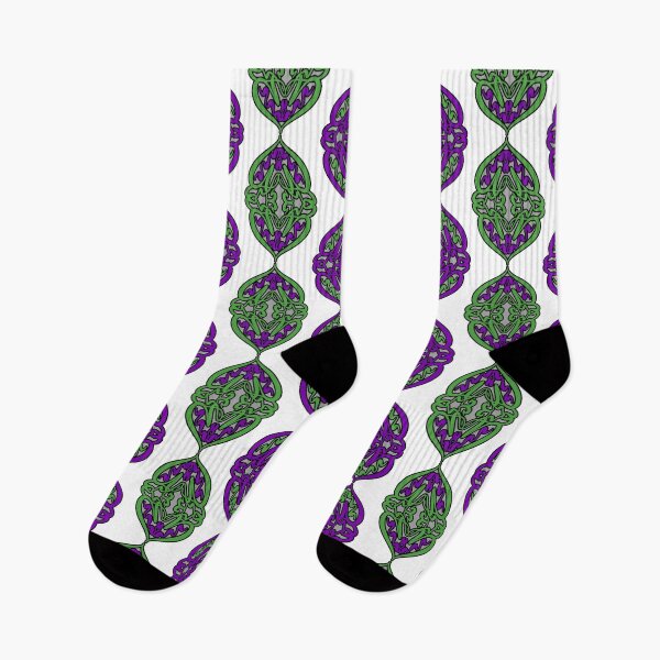 Item preview, Art Nouveau Nouveau- genderqueer pride purple and green on grey and white designed and sold by katzenfloofder.