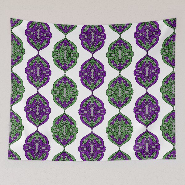 Item preview, Art Nouveau Nouveau- genderqueer pride purple and green on grey and white designed and sold by katzenfloofder.
