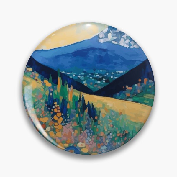 Item preview, Abstract Mountain Landscape with Colorful Flowers designed and sold by Vicky Brago-Mitchell®.