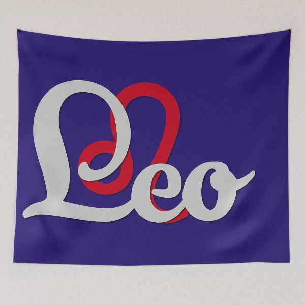 Item preview, Leo Fire - White Font dark blue designed and sold by LizzyPrittyArts.