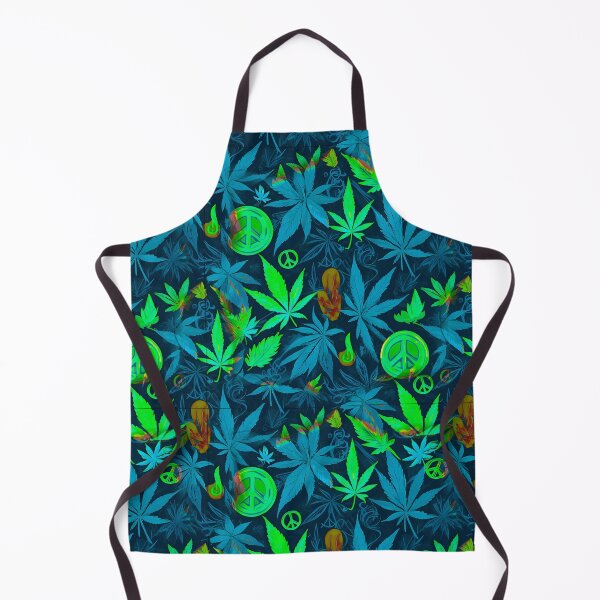 Item preview, Cannabis Peace Pattern Neon Blue Leaf Vibes designed and sold by MindWave THC.