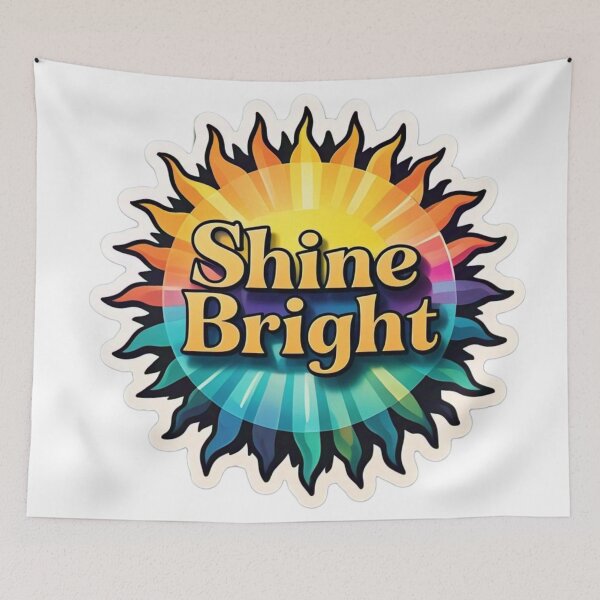 Item preview, Shine Bright Sticker, Motivational Sun Sticker, Positive Energy Vinyl Decal, Inspirational Quote Sticker designed and sold by InsightA.