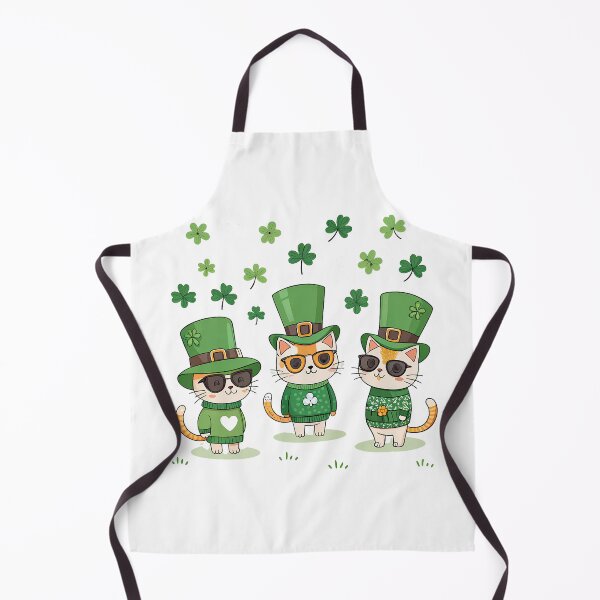 Item preview, A0714 Stylish Shamrock Cats – Cute Irish Cats Design for Apparel & Gifts designed and sold by angieart68.
