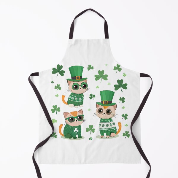 Item preview, A0714 Stylish Shamrock Cats – Cute Irish Cats Design for Apparel & Gifts designed and sold by angieart68.