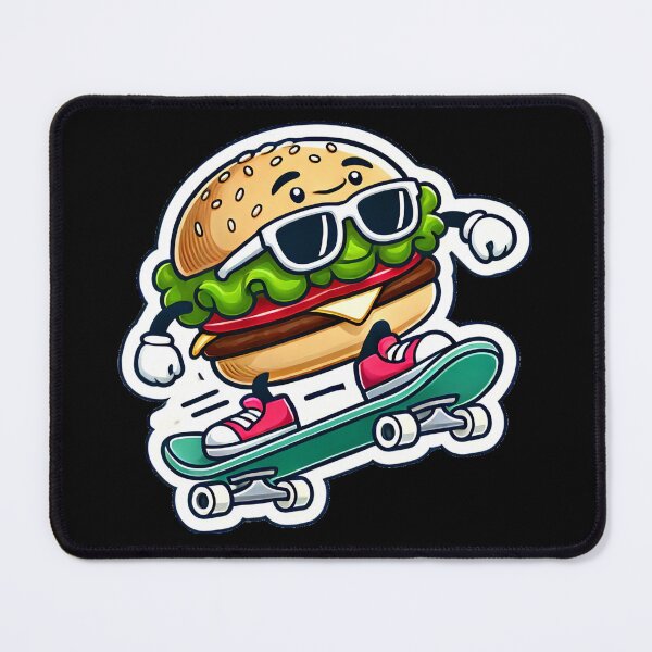 Item preview, Rollerskating Hamburger designed and sold by PinUpPizzazz.