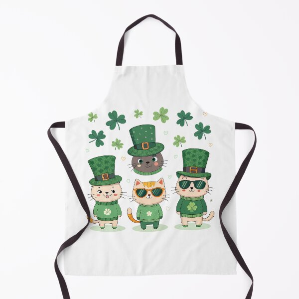 Item preview, A0714 Stylish Shamrock Cats – Cute Irish Cats Design for Apparel & Gifts designed and sold by angieart68.