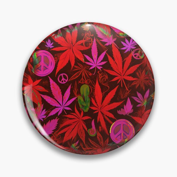 Item preview, Cannabis Peace Pattern Magenta Red Leaf Vibes designed and sold by MindWave THC.