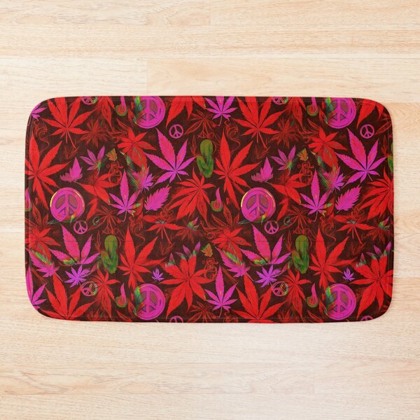 Item preview, Cannabis Peace Pattern Magenta Red Leaf Vibes designed and sold by MindWave THC.