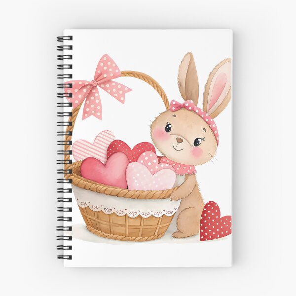 Item preview, A0715 Bunny in a Basket of Hearts – Cute Easter Bunny Design for Gifts & Appare designed and sold by angieart68.