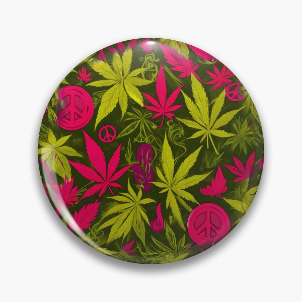 Item preview, Cannabis Peace Pattern Pink Yellow Leaf Vibes designed and sold by MindWave THC.