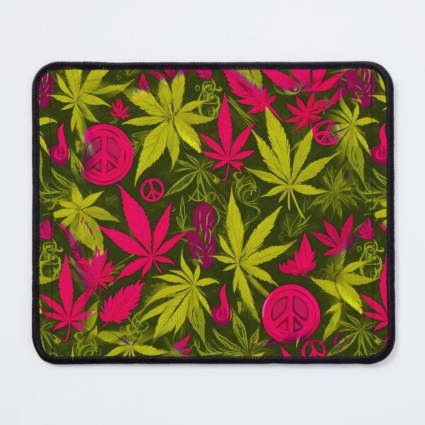 Item preview, Cannabis Peace Pattern Pink Yellow Leaf Vibes designed and sold by MindWave THC.