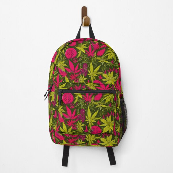 Item preview, Cannabis Peace Pattern Pink Yellow Leaf Vibes designed and sold by MindWave THC.