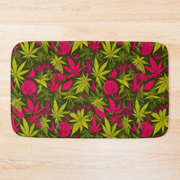 Item preview, Cannabis Peace Pattern Pink Yellow Leaf Vibes designed and sold by MindWave THC.