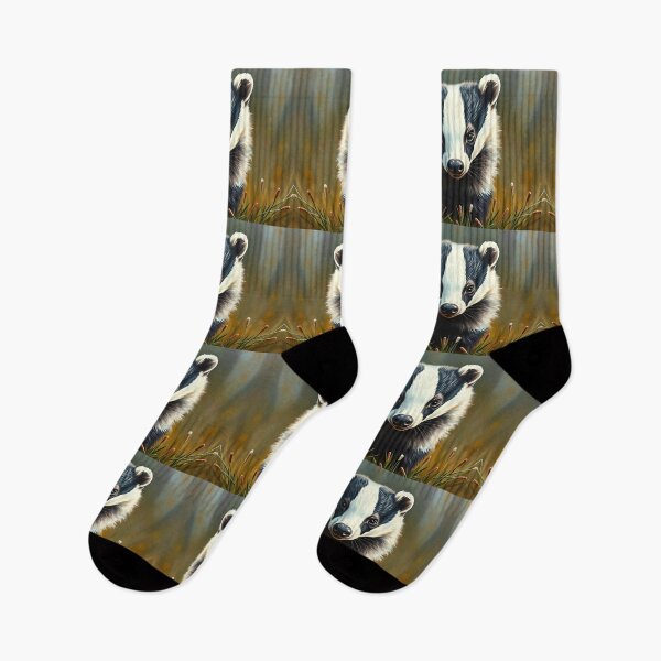 Item preview, Badger Oil Painting Style Woodland Wildlife Conservation designed and sold by kakarikihill.