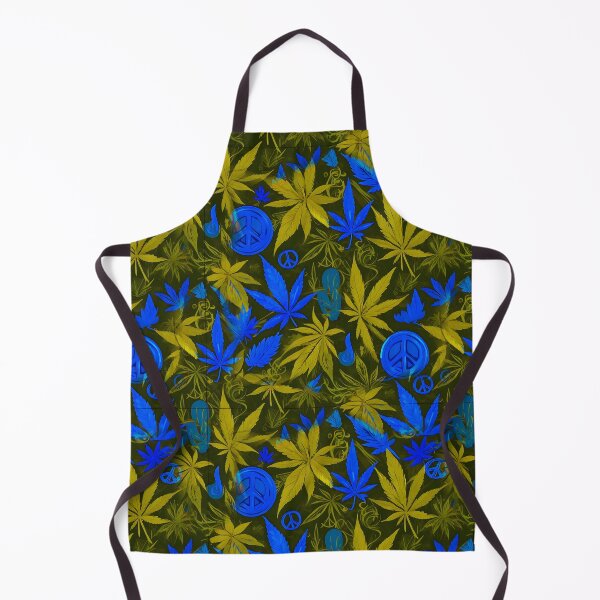 Item preview, Cannabis Peace Pattern Yellow Blue Leaf Vibes designed and sold by MindWave THC.