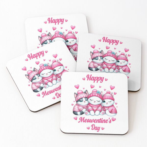 Item preview, Happy Meowentine's Day Funny White Cat Love Hearts Valentines Day Women  designed and sold by Creat-Des.