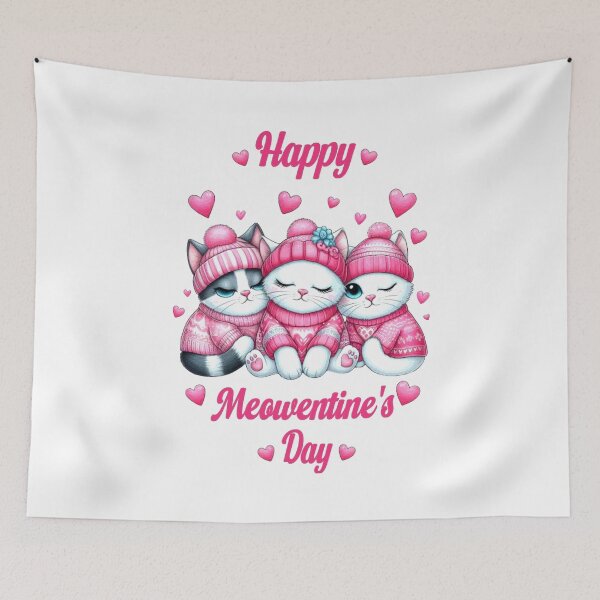 Item preview, Happy Meowentine's Day Funny White Cat Love Hearts Valentines Day Women  designed and sold by Creat-Des.