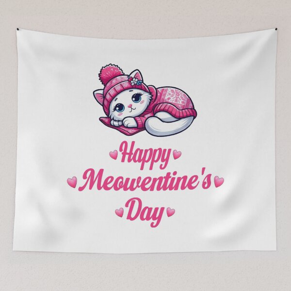 Item preview, Happy Meowentine's Day Funny White Cat Love Hearts Valentines Day Women  designed and sold by Creat-Des.