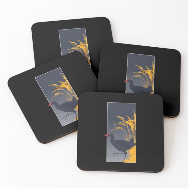 Item preview, Swamphen (Pūkeko) at Dusk - Ink Art designed and sold by Made By Nishi | Nishi Wojnar.