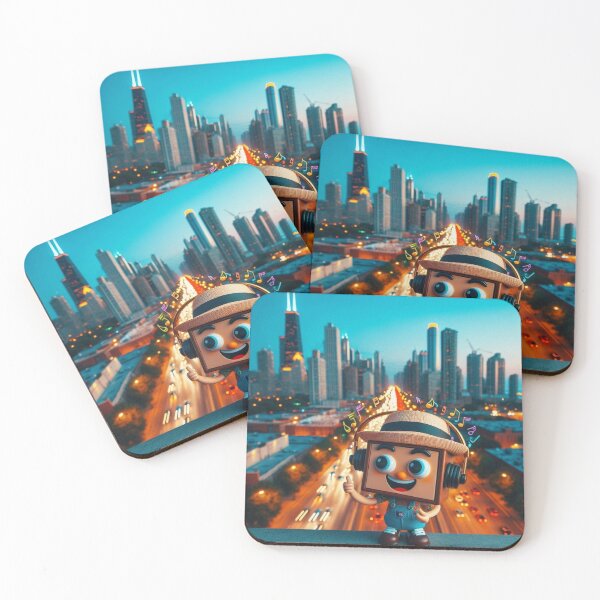 Item preview, "Joyful Cartoon Character Enjoying Music in the City" designed and sold by Sneh024.