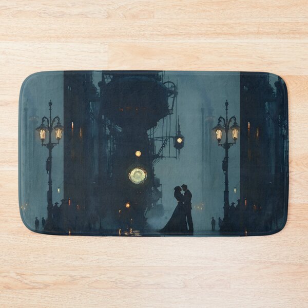 Item preview, Steampunk Romance: Lovers in a Futuristic Cityscape designed and sold by Amr Siam.