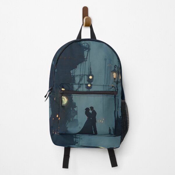 Item preview, Steampunk Romance: Lovers in a Futuristic Cityscape designed and sold by Amr Siam.