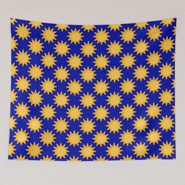 Item preview, Shining Sun Blue Background Pattern  designed and sold by PatternTitan.