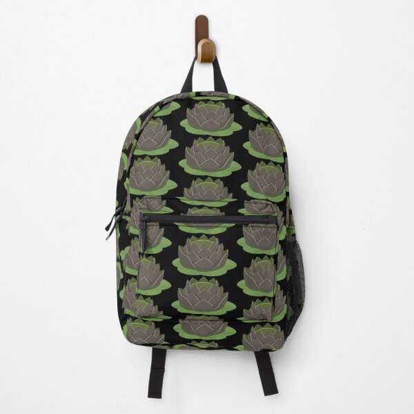 Item preview, Stylized Green Lotus Flower with Dark Petals on Leaf Base designed and sold by artwaves.