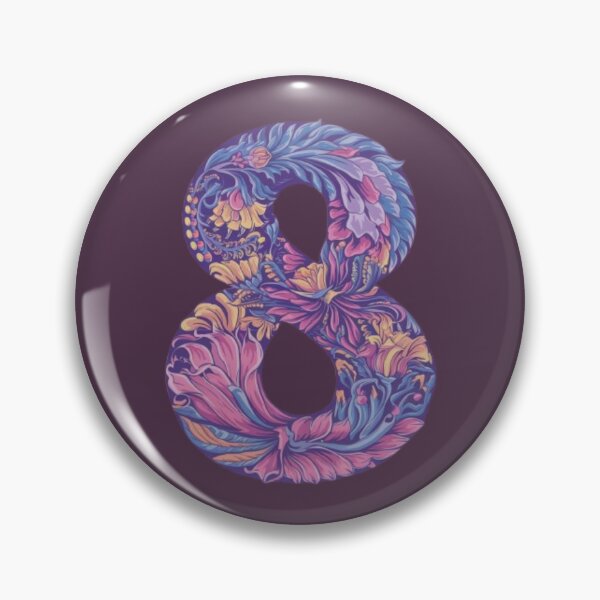 Item preview, Abstract floral art styles on lucky number 8 designed and sold by Trianglegreen.